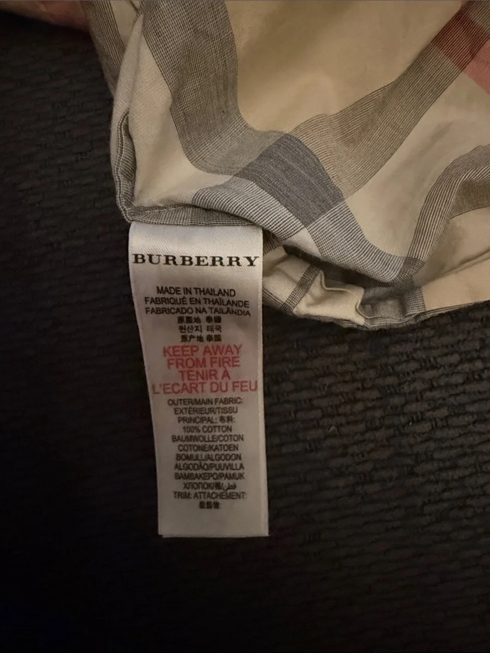 Burberry White Top with Beige and Red Plaid Skirt Kids Dress